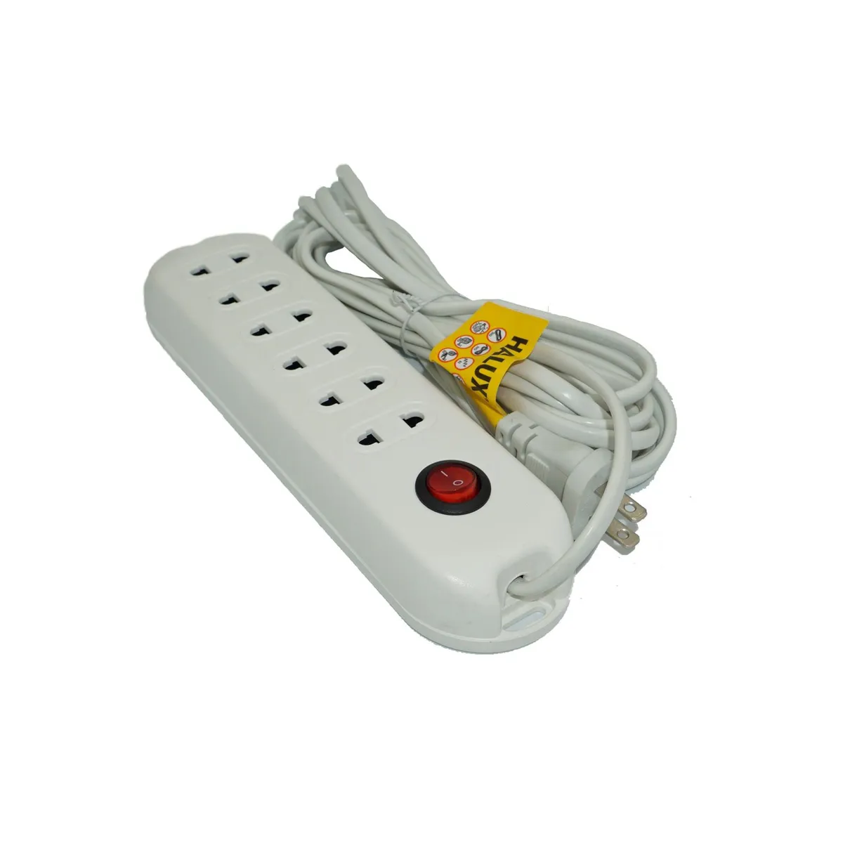 HALUX - Extensión 6 Tomas Universal 5 Metros Blanco