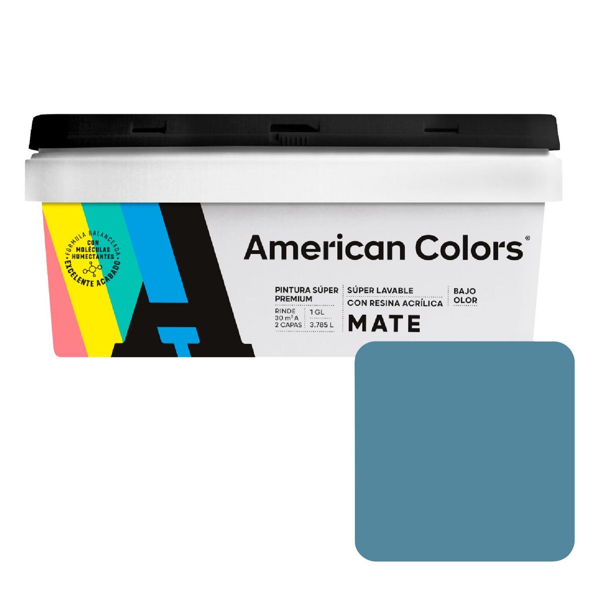 AMERICAN COLORS - Pintura American Latex Mate Manantial 1GL