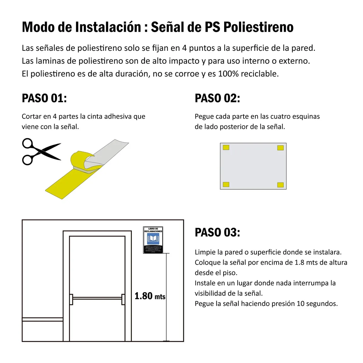 FIXSER - Señal de Libro Reclamacion 20x30 cm.