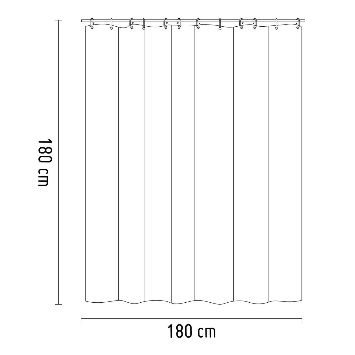 PITUKASA - Cortina de baño Beige 180x180cm
