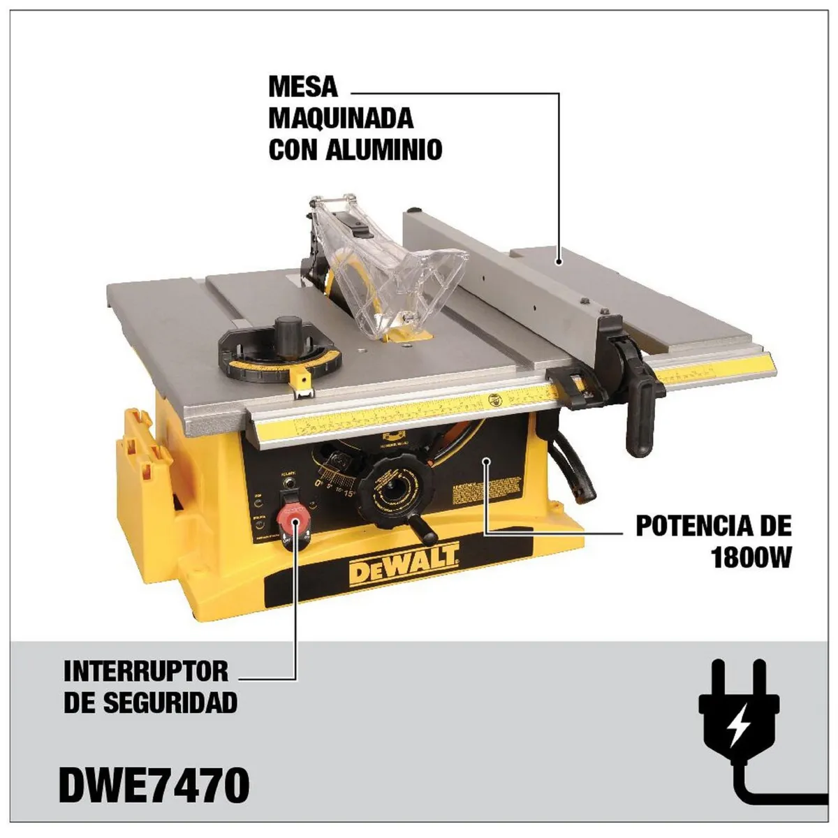 DEWALT - Sierra de Banco Eléctrica Dewalt 10" 1800W DWE7470