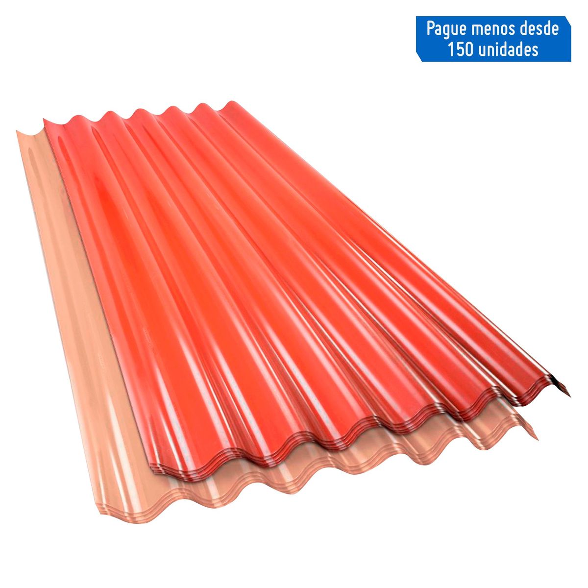 FIBRAFORTE - Techo Polipropileno 1.1x3.05mx1.45mm Fibraforte 177 Rojo