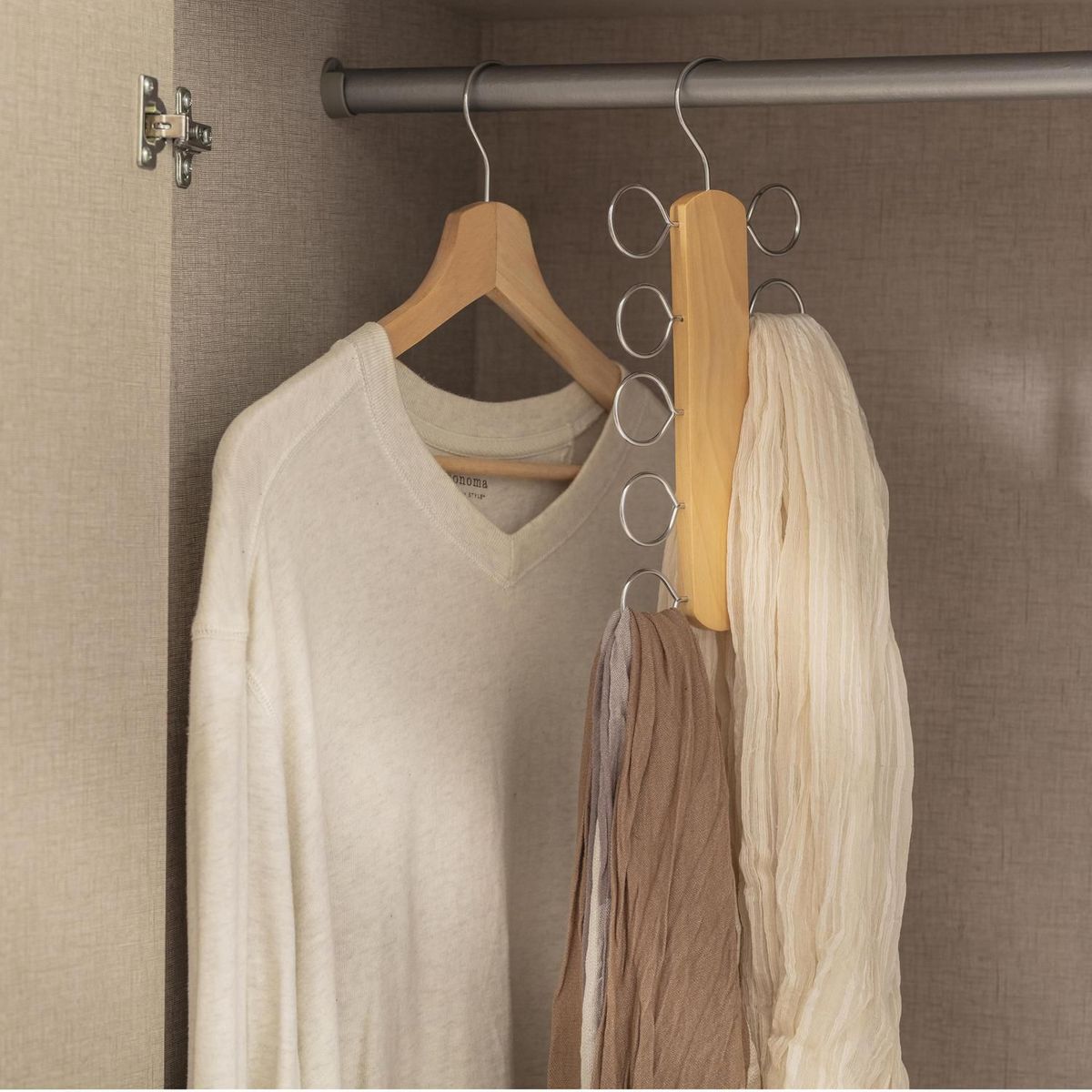 JUST HOME COLLECTION - Organizador de Corbatas y Pañuelos de Madera 10 Divisiones