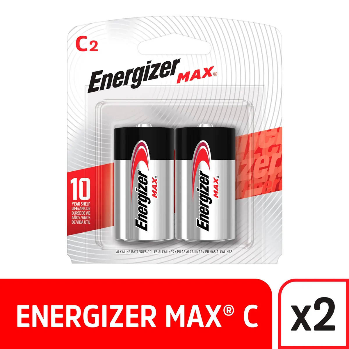 ENERGIZER - Pack de 2 Pilas Alcalinas Energizer Tipo C 1.5V