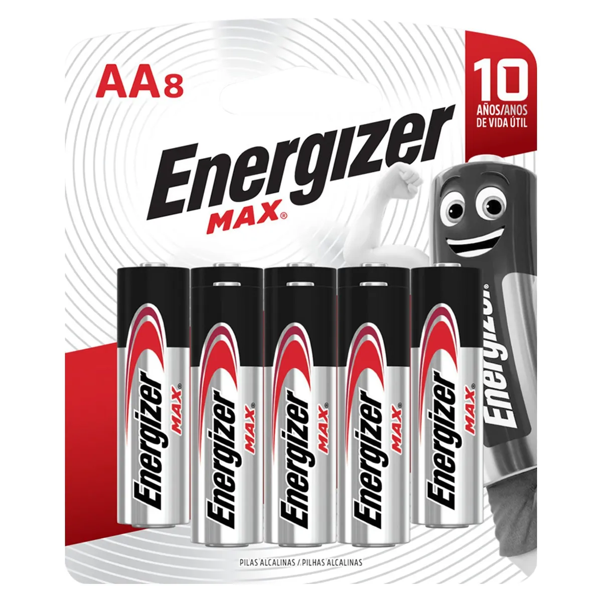 ENERGIZER - Pack de 8 pilas alcalinas AA 1.5V Energizer