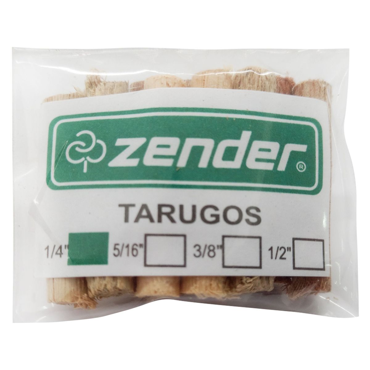 ZENDER - Tarugo de Madera Simple 1/4" x 10 unid.