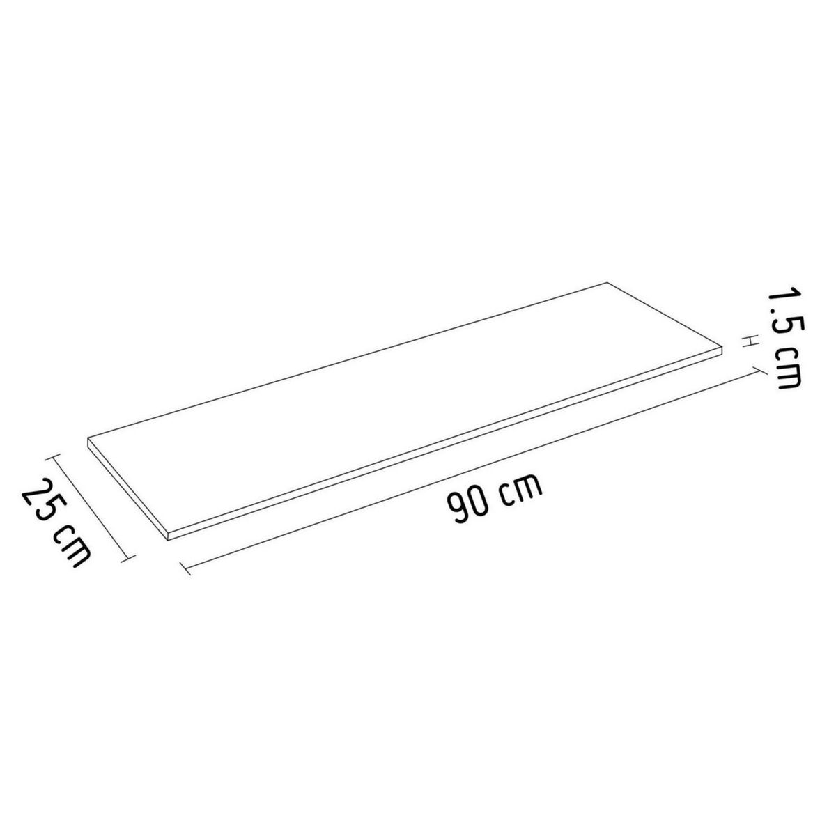 PISOPAK - Repisa Melamina Blanco 25x90cm