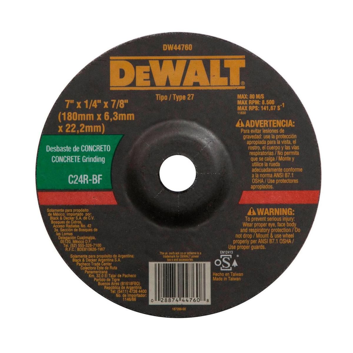 DEWALT - Disco Desbaste 7 x 1/4"