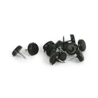 Pads de Plstico Deslizantes con Clavo Negro 18 mm. x 12 unid.
