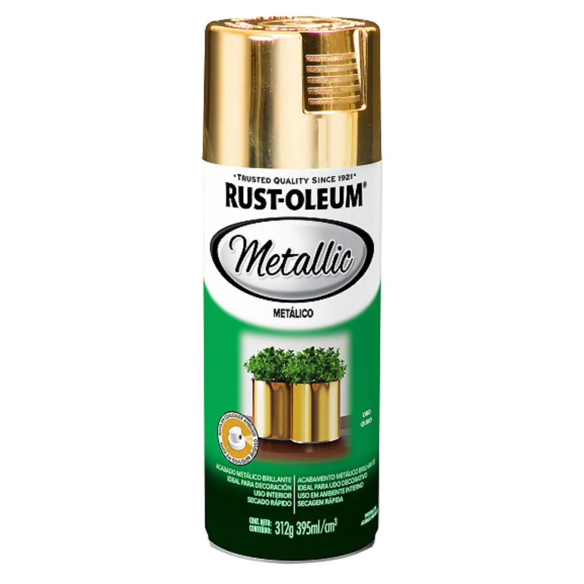 RUST OLEUM - Aerosol Metálico Oro Brillante 312gr