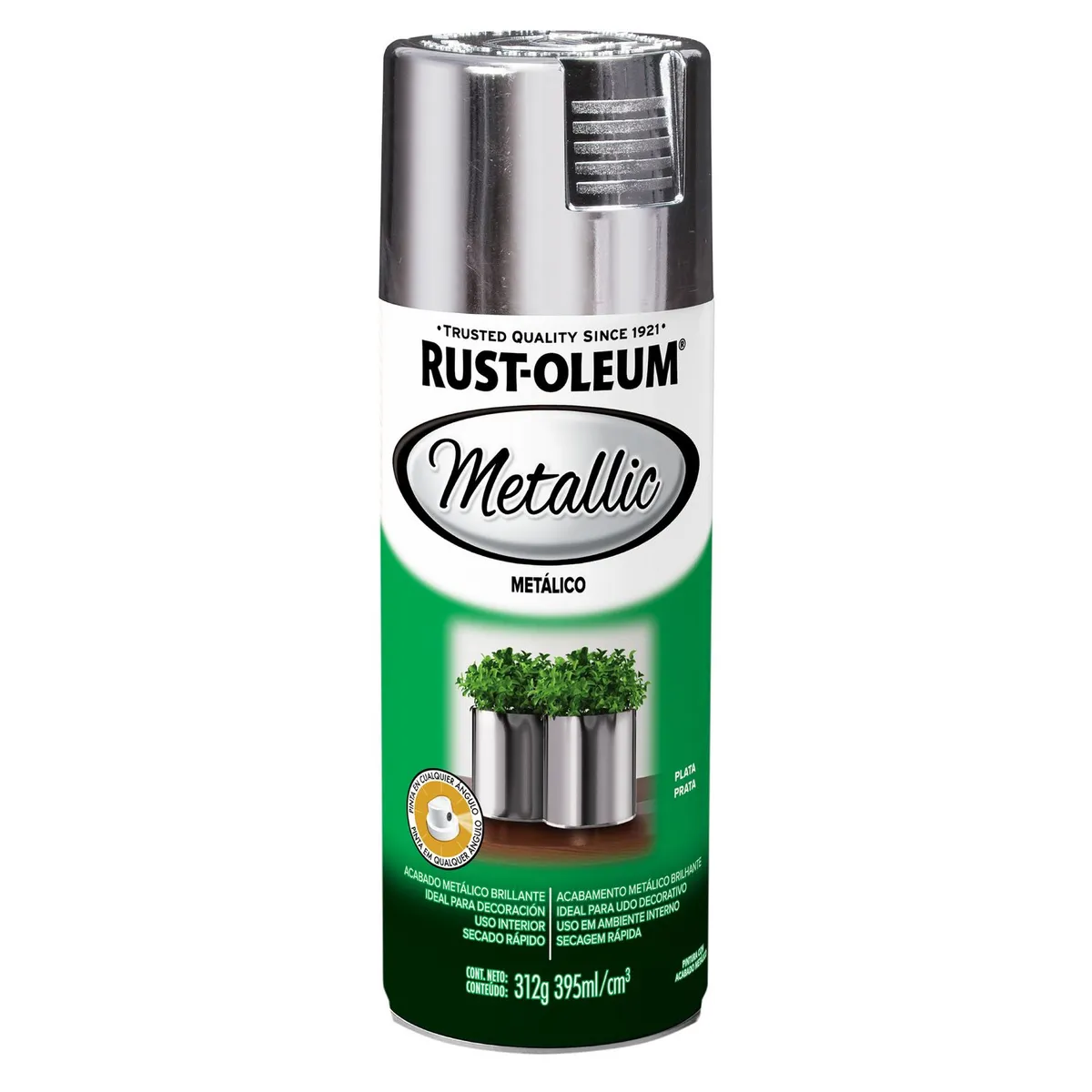 RUST OLEUM - Aerosol Metálico Plata Brillante 312 Gr.