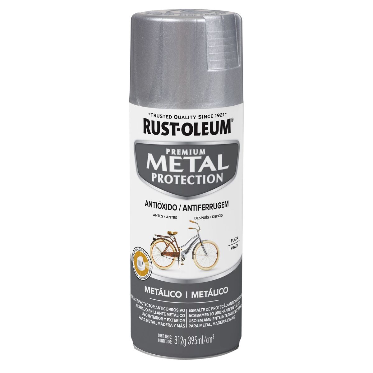 RUST OLEUM - Spray protector de superfices metalicas Plata 312 Gr