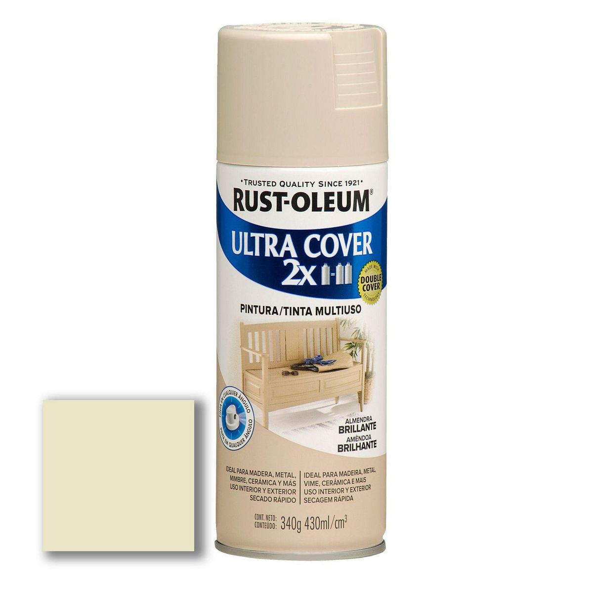 Aerosol Multiusos Ultra Almendra Brillante 340 Gr, marca RUST OLEUM - Foto Principal