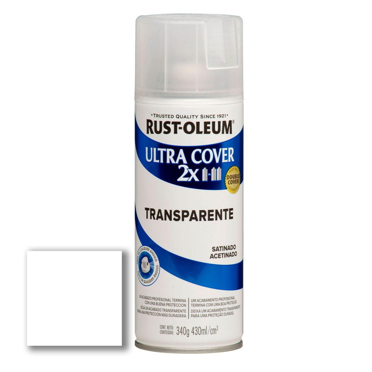RUST OLEUM - Aerosol Multiusos Ultra Cover 2x Transparente Satinado 340 Gr