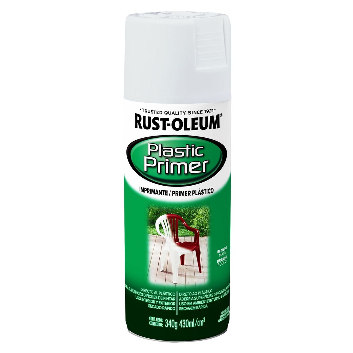 RUST OLEUM - Aerosol Imprimante Plástico Blanco Brillante 340 Gr.