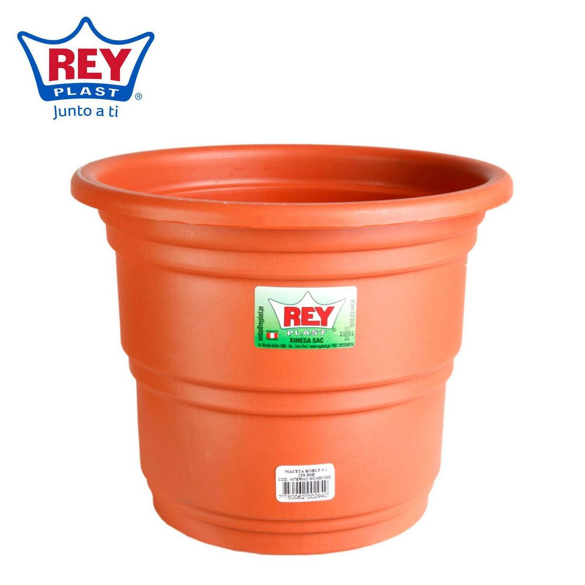 REYPLAST - Maceta Roble con Base N1 Marrón 23.8x19.2x