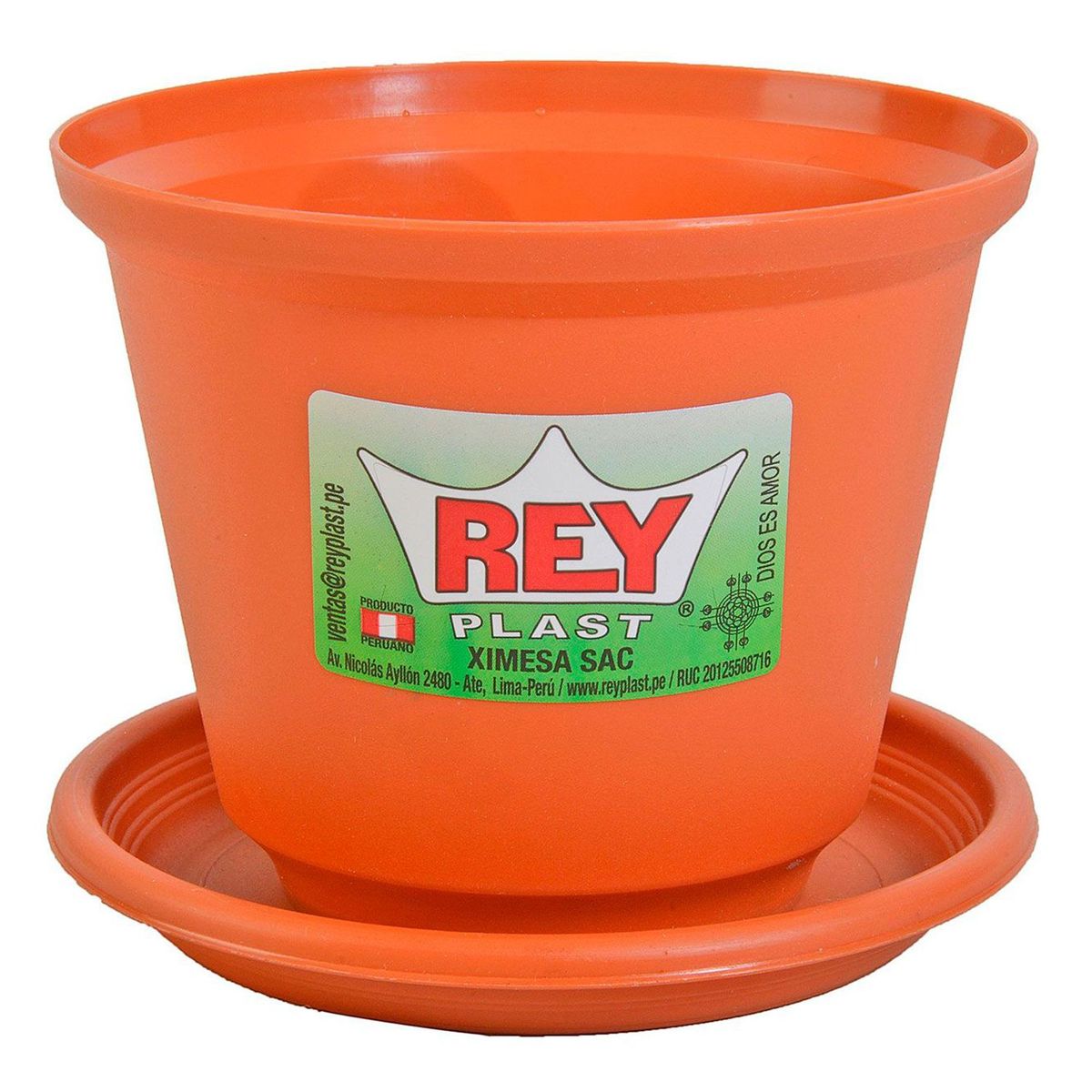 REYPLAST - Maceta Tulipan con Base N11 Naranja 10.5x8.5x