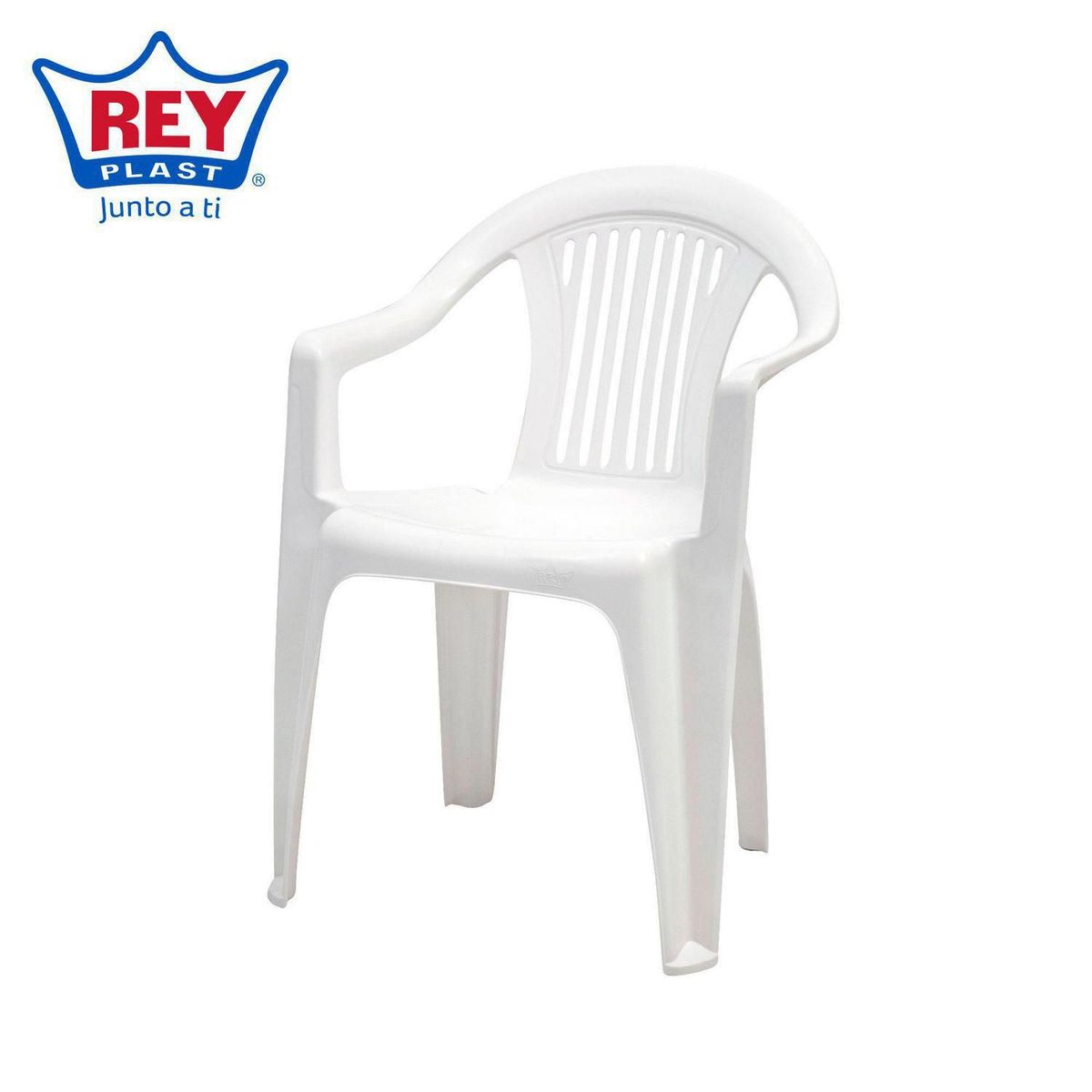 REYPLAST - Silla de Plástico Barcelona con Brazos Blanca