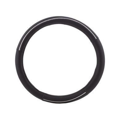 Funda Cubre Volante Para Auto Autostyle Cuerina Negro y Gris 39 cm
