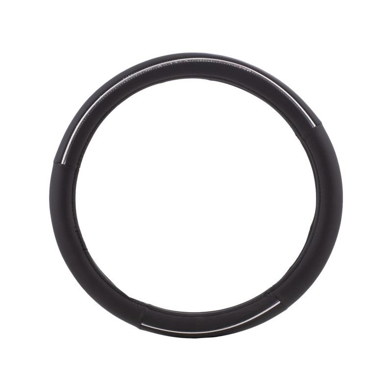 AUTOSTYLE - Funda Cubre Volante Para Auto Autostyle Cuerina Negro y Gris 39 cm