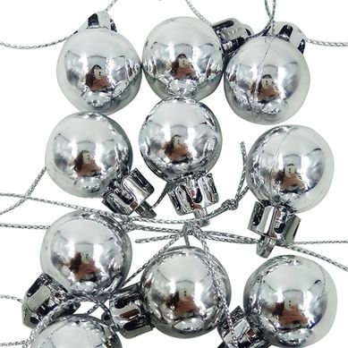 Set 24 Esferas Brillo Plata Navidad 2cm