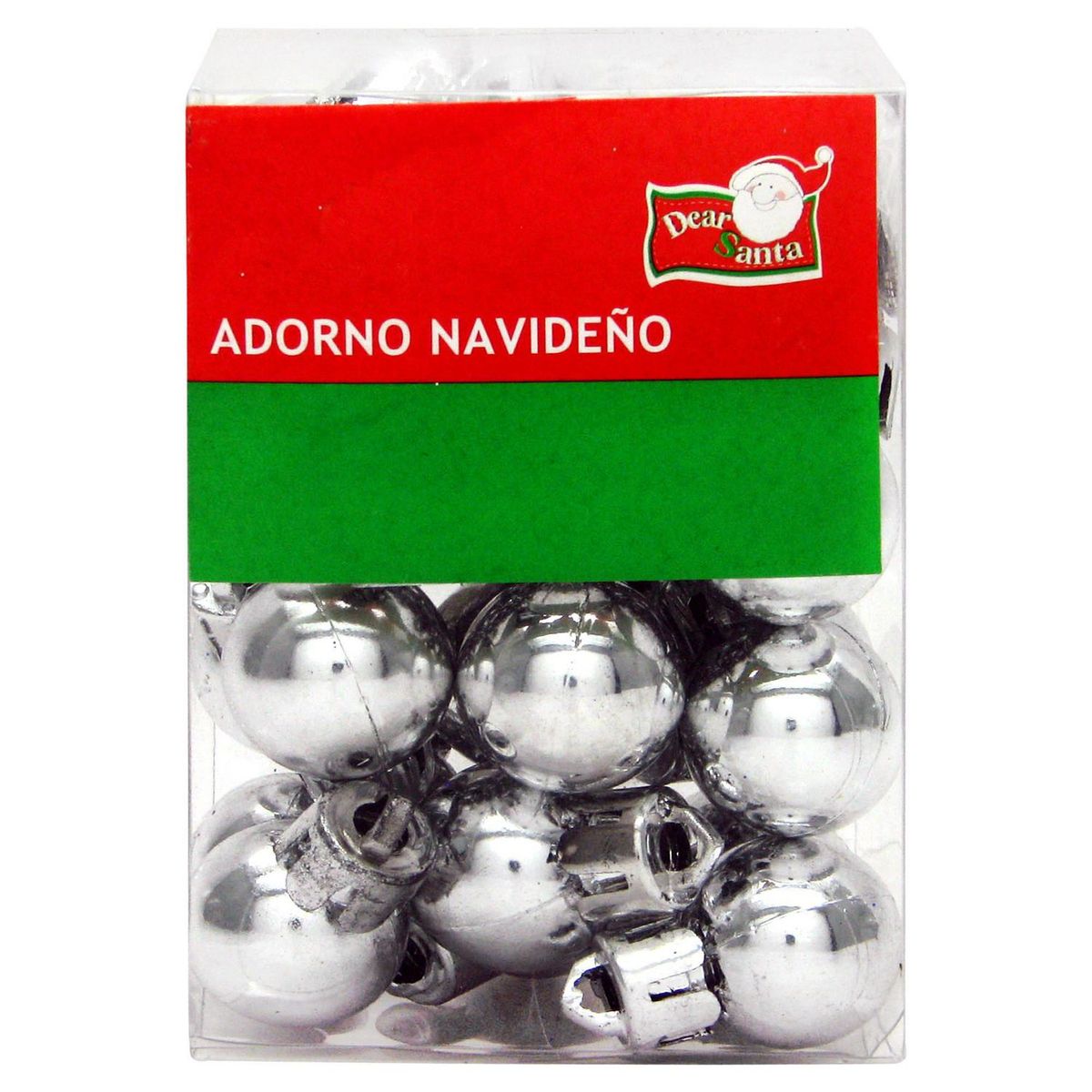 DEAR SANTA - 24 Esferas de Navidad Plata 2cm