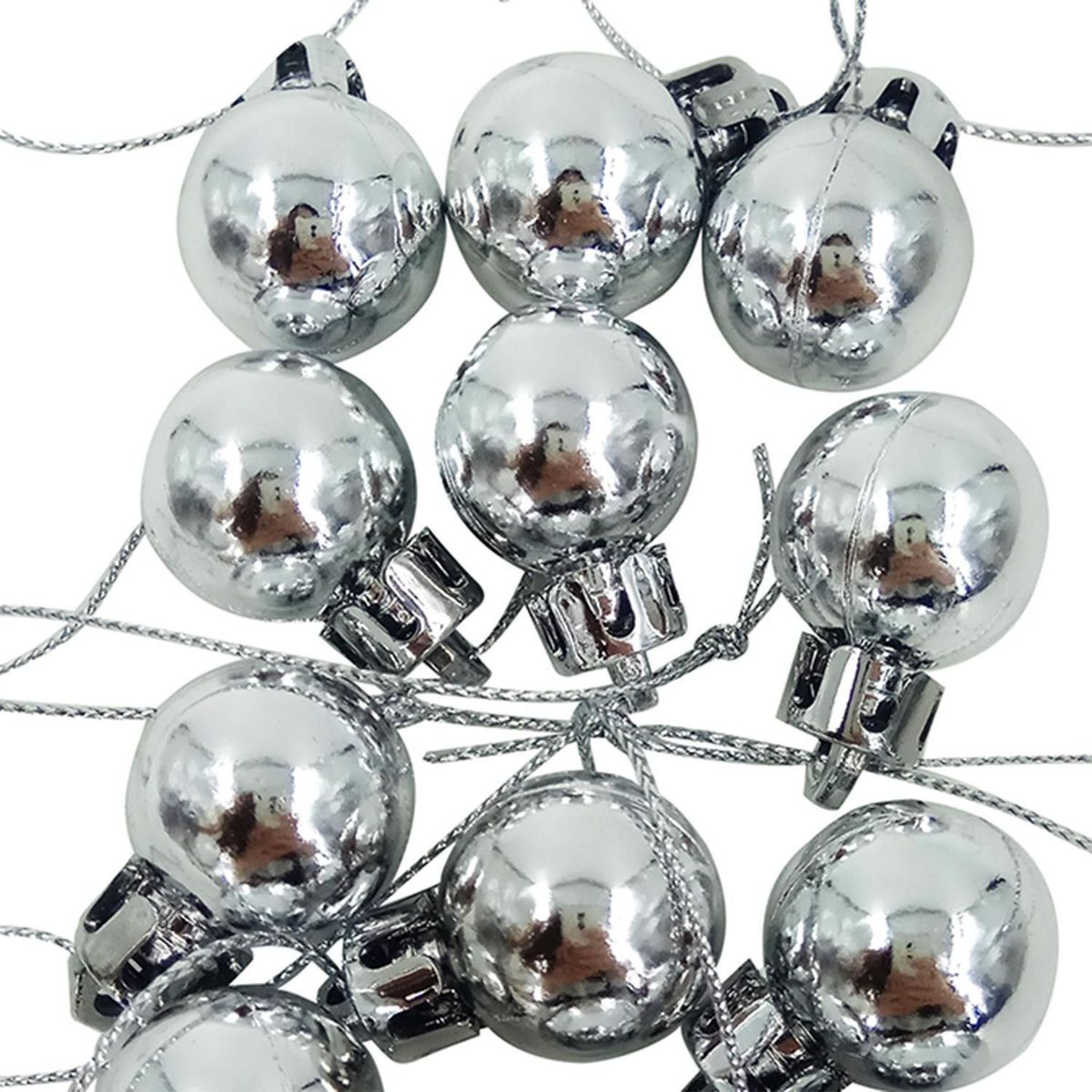 DEAR SANTA - 24 Esferas de Navidad Plata 2cm