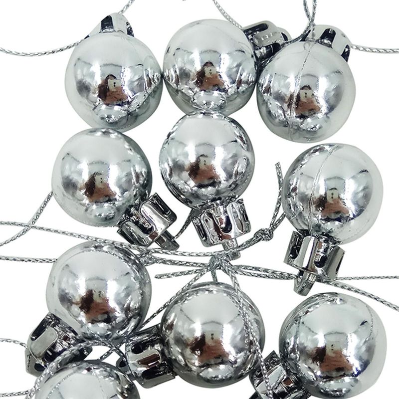 DEAR SANTA - Set 24 Esferas Brillo Plata Navidad 2cm