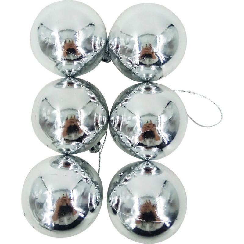 DEAR SANTA - Set 12 Esferas Brillo Plata Navidad 6cm