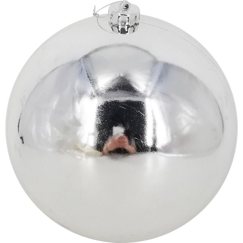 DEAR SANTA - Esfera Brillo Plata Navidad 15cm