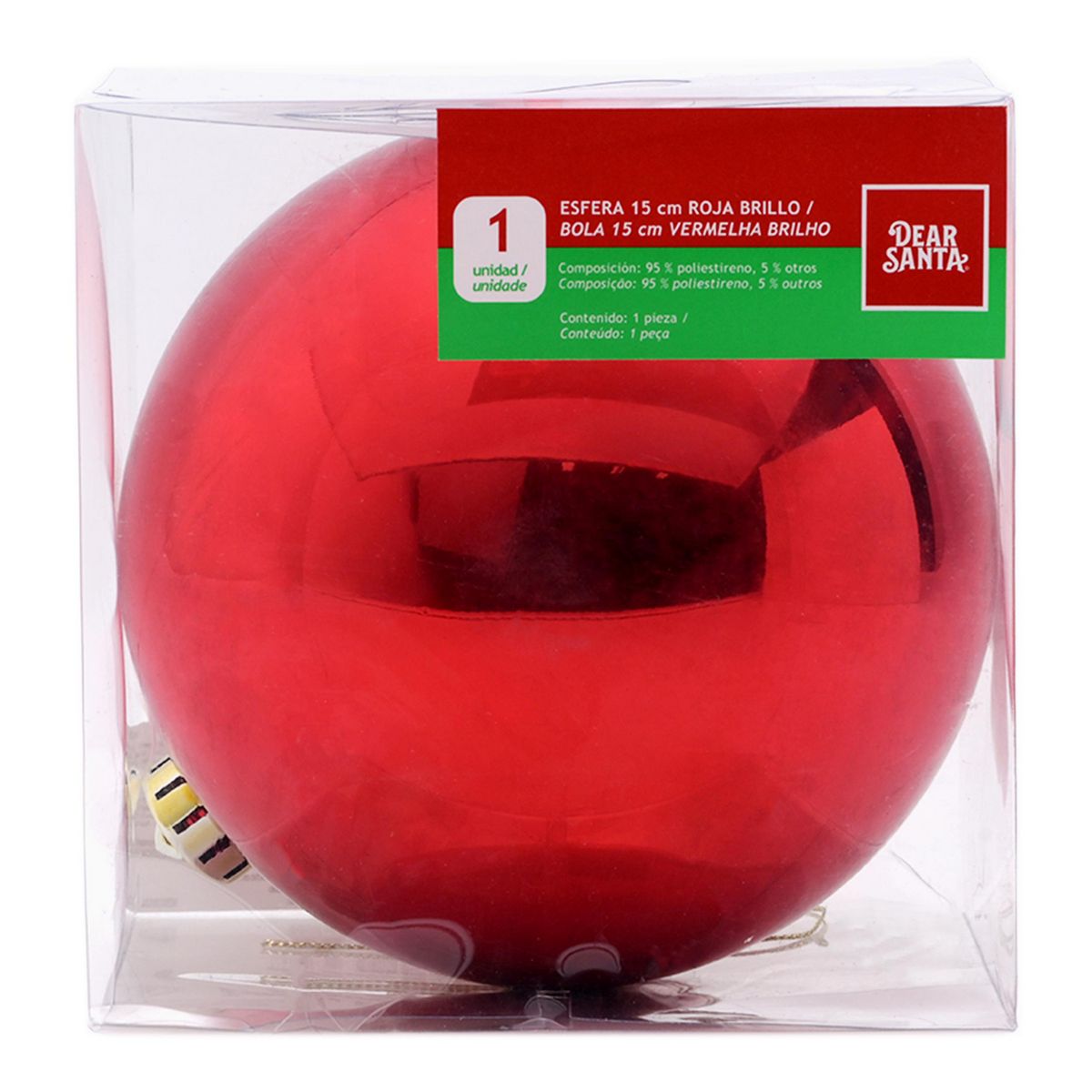 DEAR SANTA - Esfera de Navidad Rojo 15cm