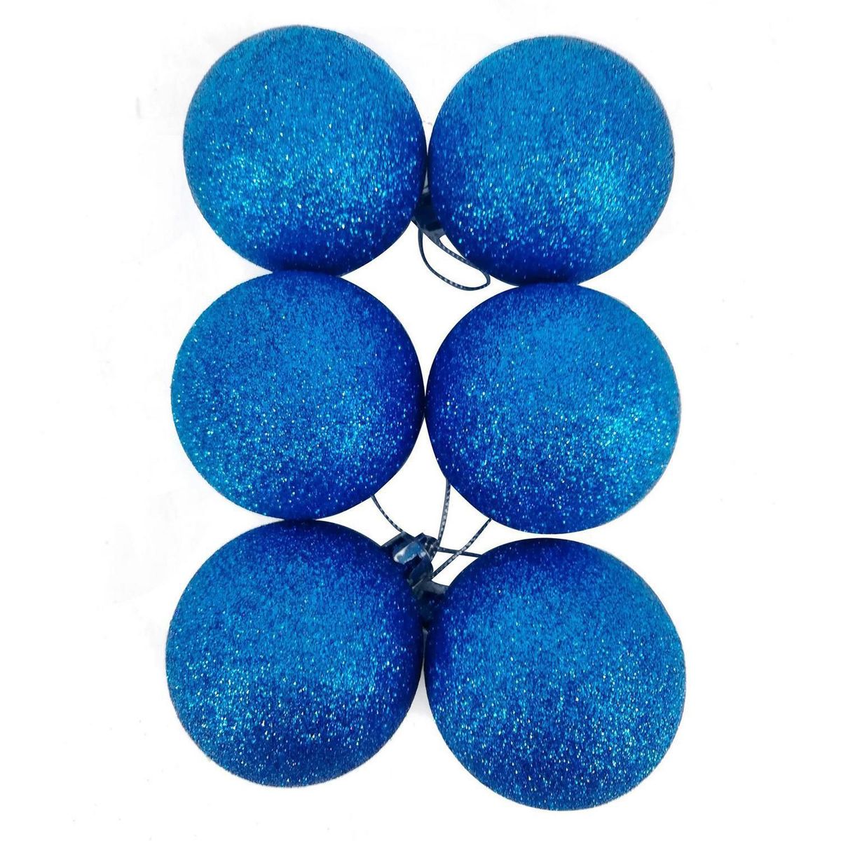 DEAR SANTA - Set 12 Esferas Escarcha Azul Navidad 6cm