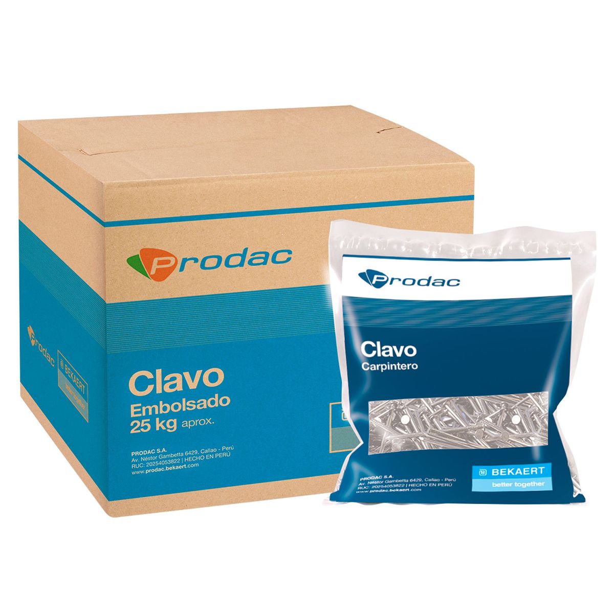 PRODAC - Clavo de 2Pulgadas Albañil con Cabeza x 1 kg
