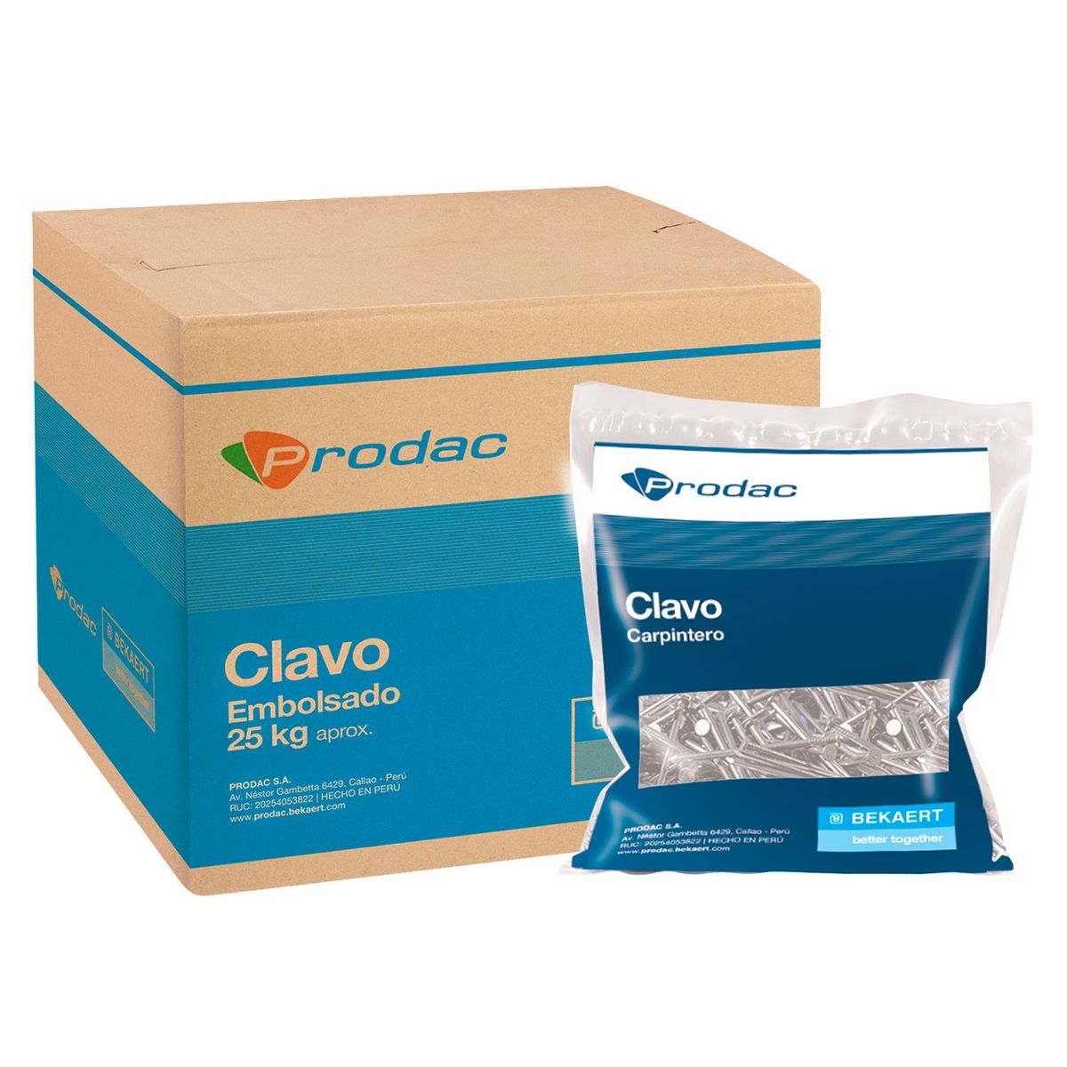 PRODAC - Clavo de 2 1/2Pulgadas Albañil con Cabeza x 1 kg