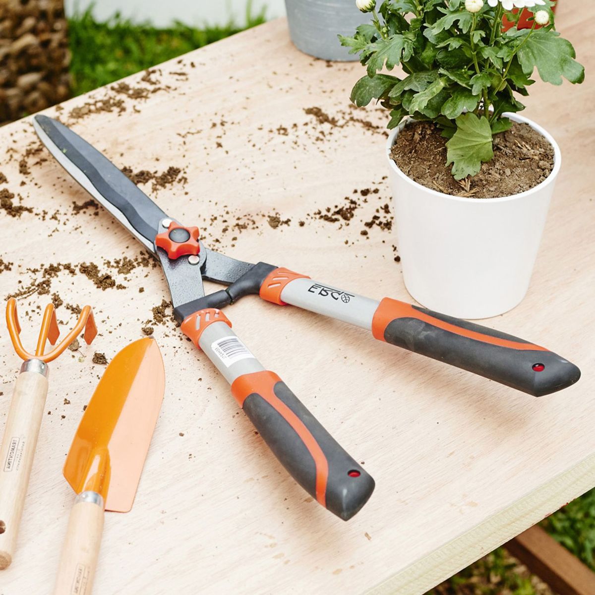 ERGO - Tijera para Podar Profesional Aluminio Negro/Naranja 22x28x