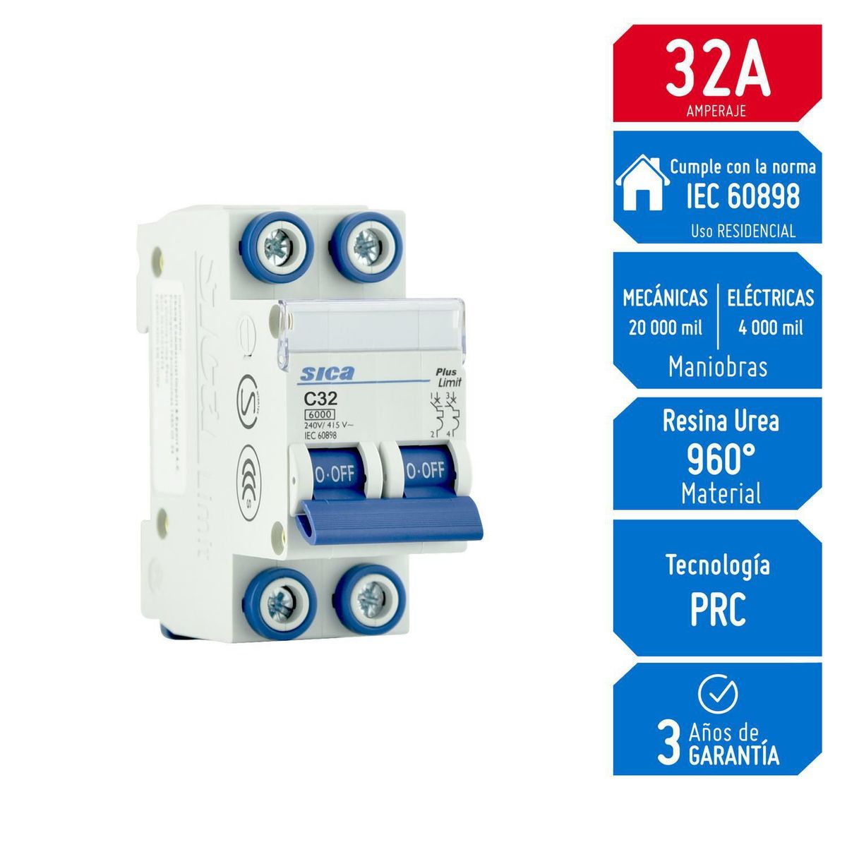 SICA - Interruptor Termomagnético 2x32A Sica