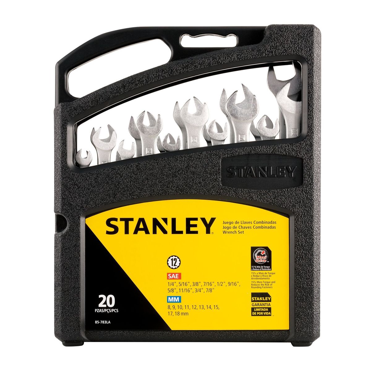STANLEY - Set Llaves Mixtas Stanley Milimetros/Pulgadas 20 Unidades
