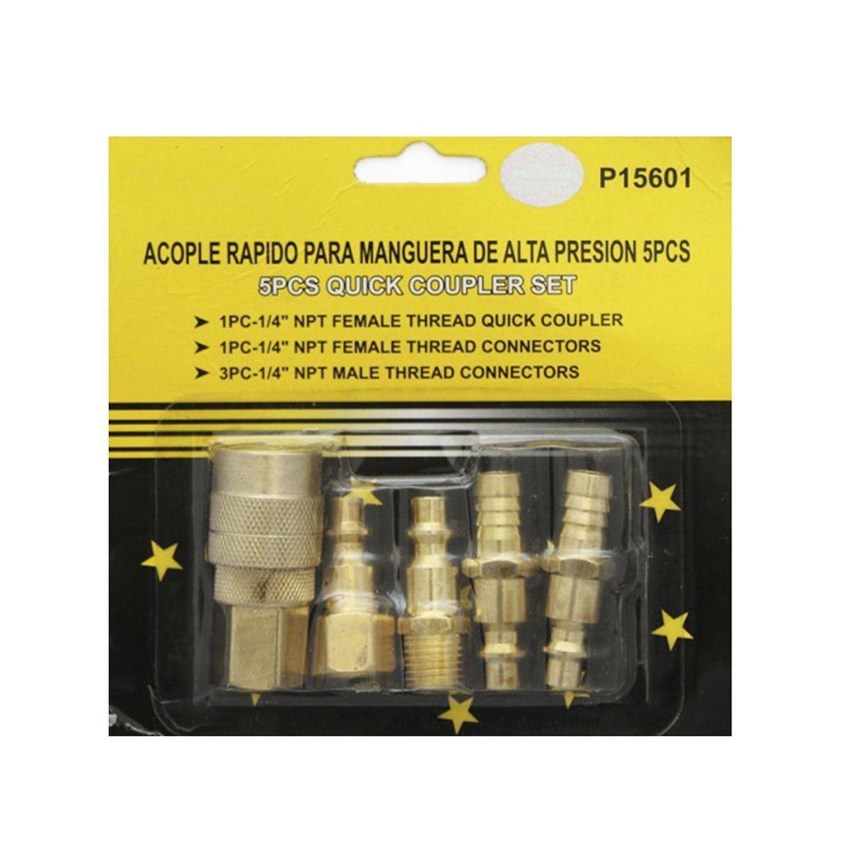 MAJOR - Acople Rápido de Bronce 1/4" 5 Piezas Major