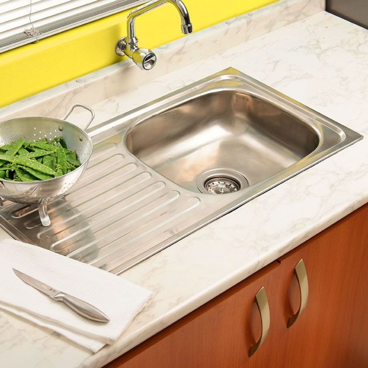 LUXFOR - Lavadero de Cocina Acero Inoxidable 1 Poza con Escurridor 75x40cm