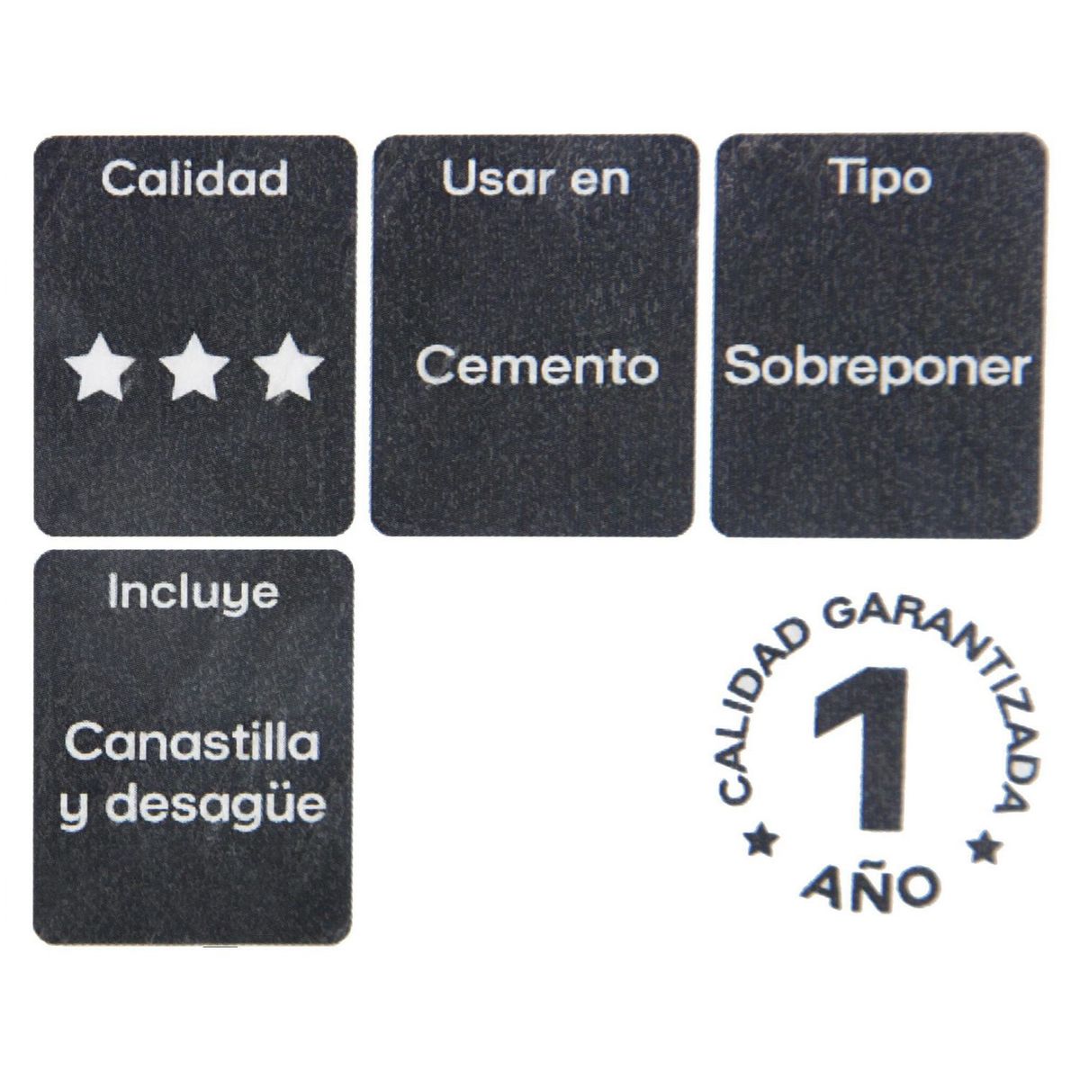 LUXFOR - Lavadero de Cocina Acero Inoxidable 1 Poza 47x43cm