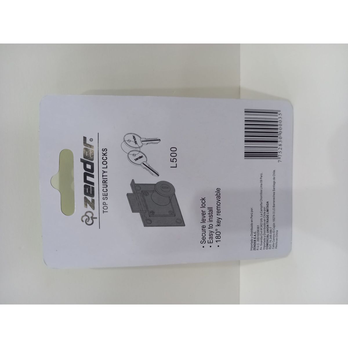 ZENDER - Cerradura Tambor Redondo Dorado