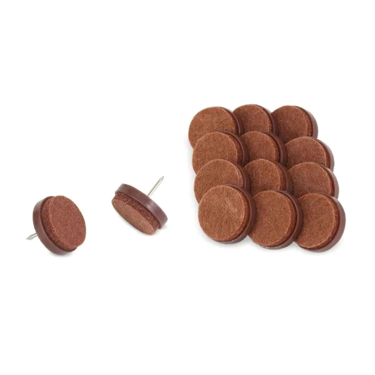 ZENDER - Pads de Felpa Deslizantes con Clavo 1" x 8 unid.