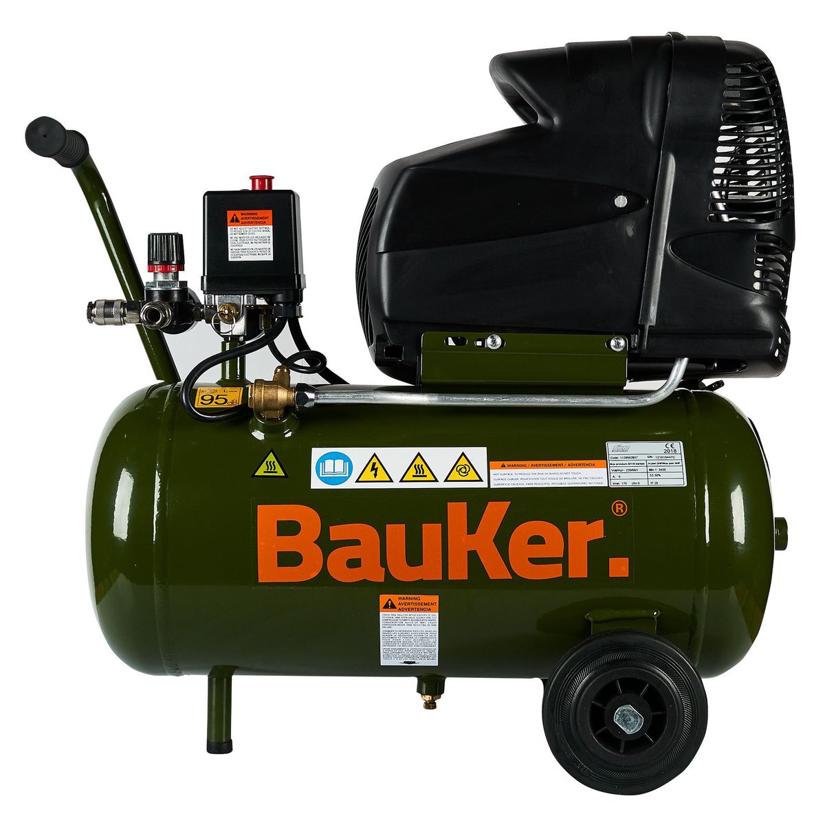 BAUKER - Compresor De Aire Eléctrico Bauker 2HP 25 Lt