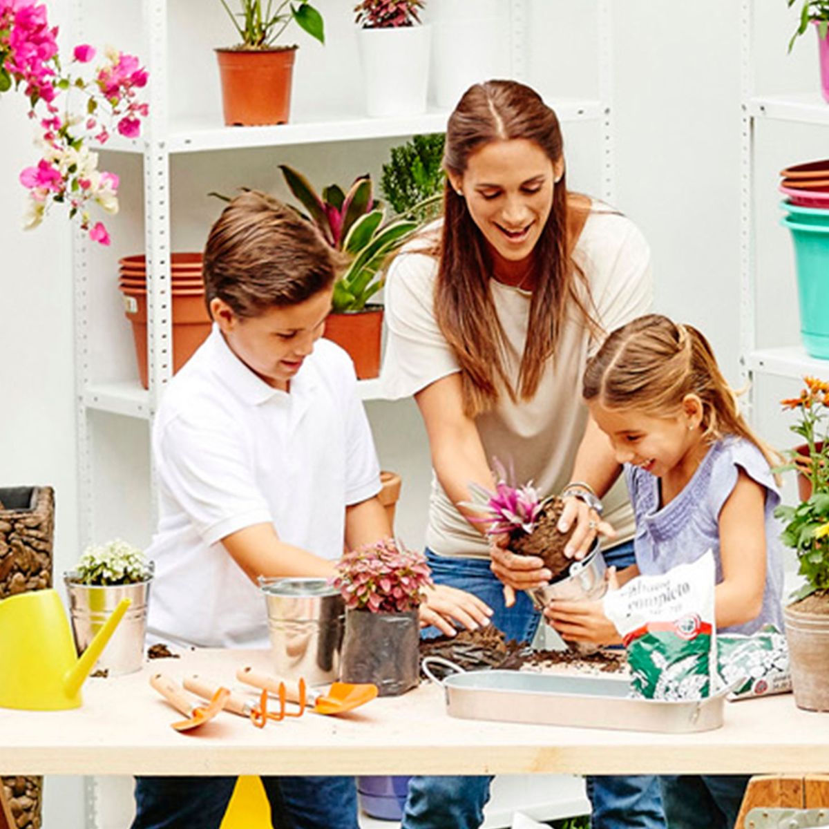 CASA BONITA - Set 3 baldes de metal con plato