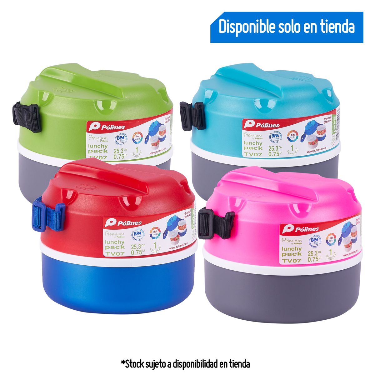 POLIMES - Lonchera 0.75LT Polimeros PVC Rosado