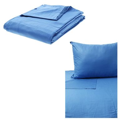 Juego de Sbanas Algodn 1.5 Plazas 132 Hilos Azul