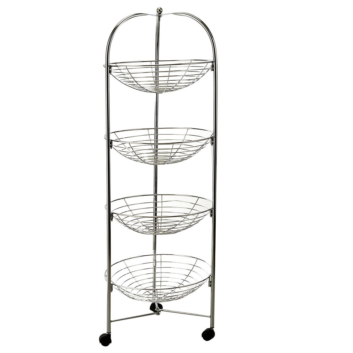 JUST HOME COLLECTION - Carrito Organizador Verdulero 4 Niveles Gris