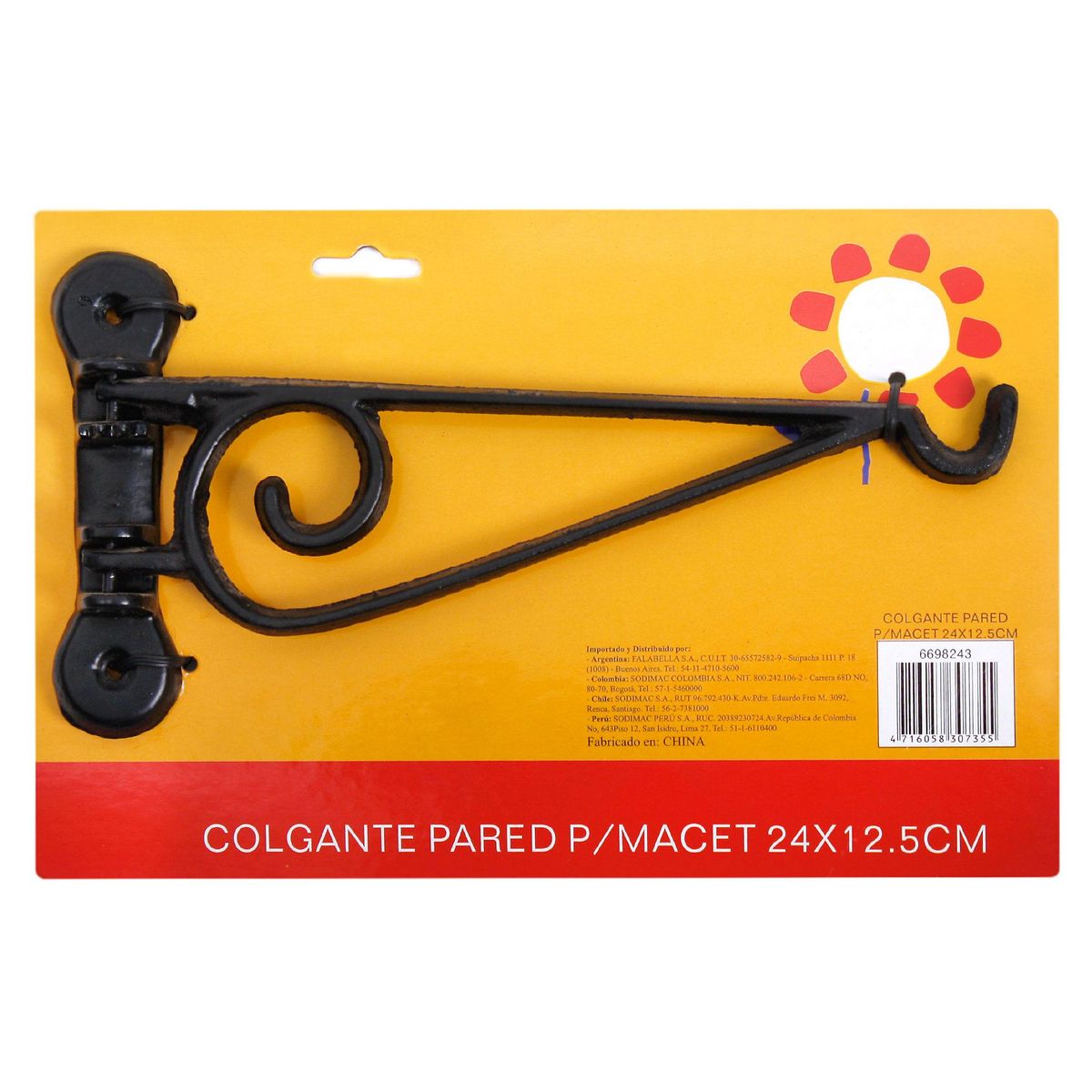 CASA BONITA - Gancho para macetas 12x3cm