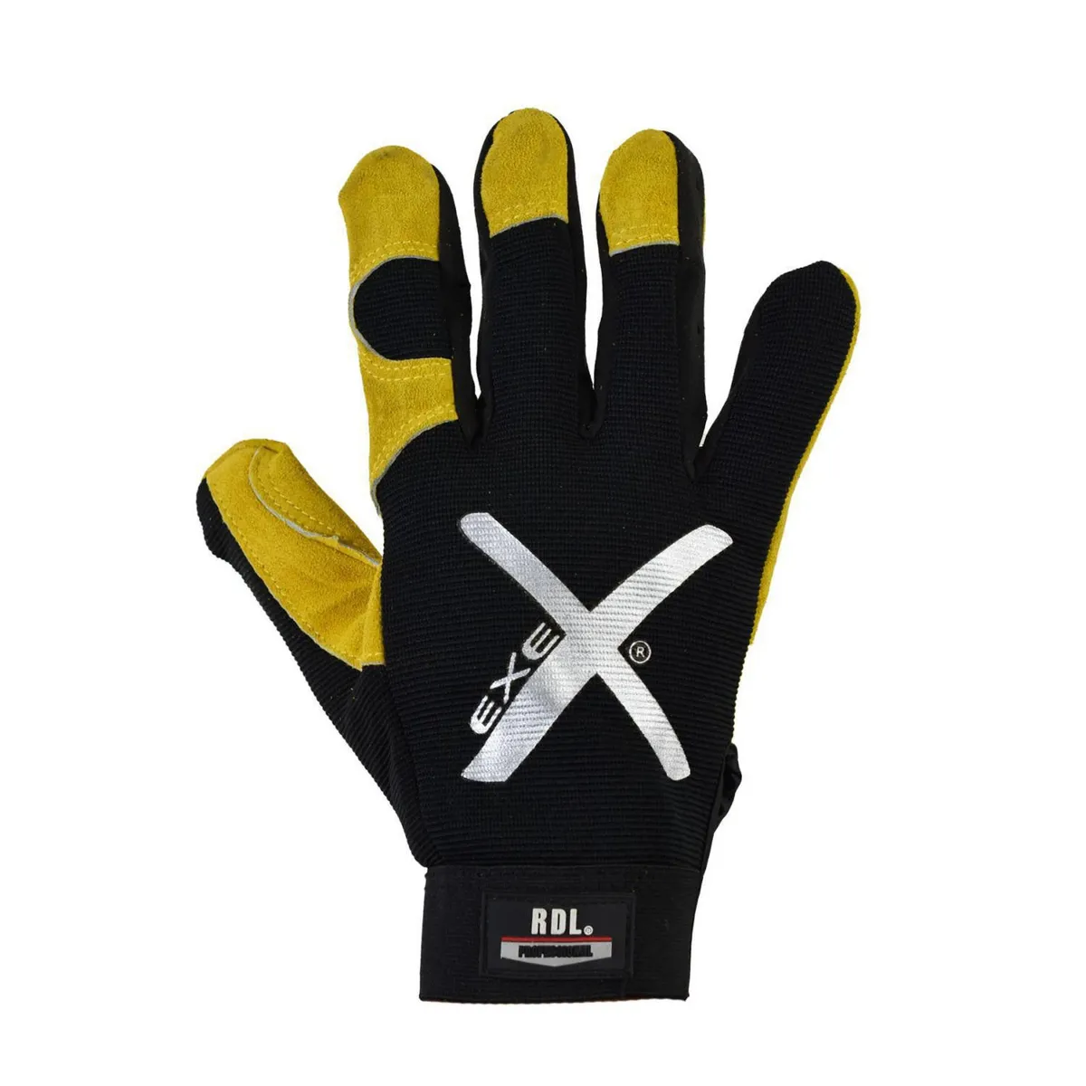 RDL - Guantes de Seguridad Ejecutivo Negro Descarne Amarillo Spandex