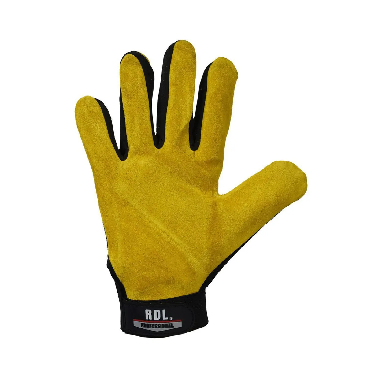 RDL - Guantes de Seguridad Ejecutivo Negro Descarne Amarillo Spandex